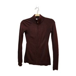 Lululemon 100% Merino Wool Full Zip Burgundy Jacket 2